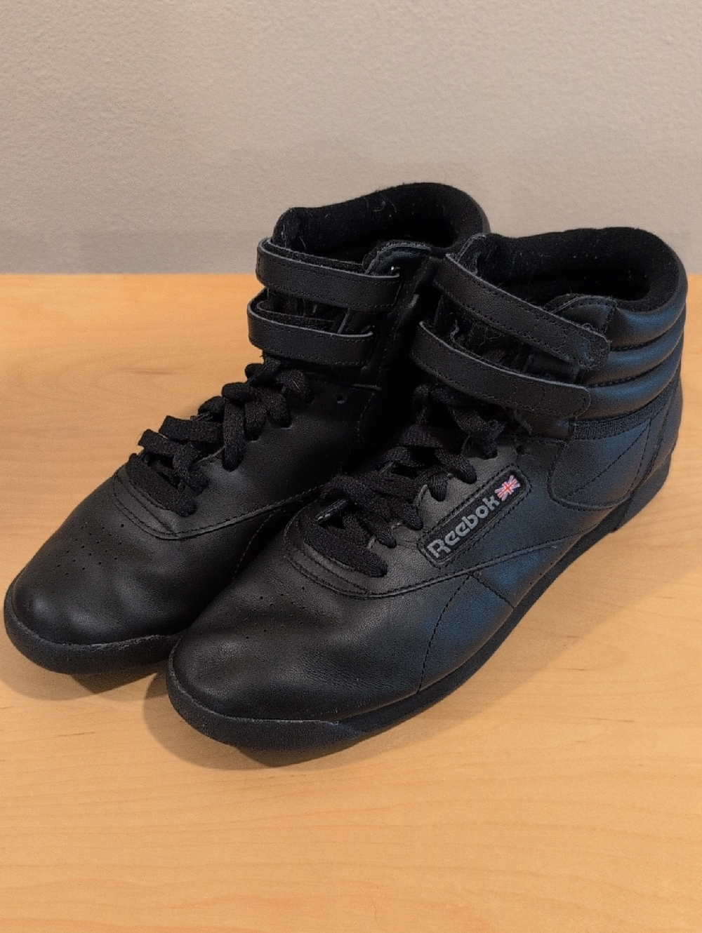 Reebok Black High-Top Velcro Lace Sneakers